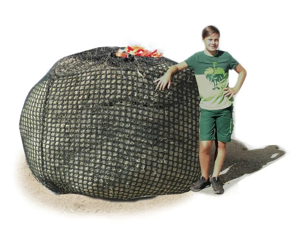 XXL-Profi-Rundballenheunetz Titan-ULTRA-7mm 45mm Masche - UltraStark 7mm Gewebe - eXtraGroß 1,6x1,6x1,8m