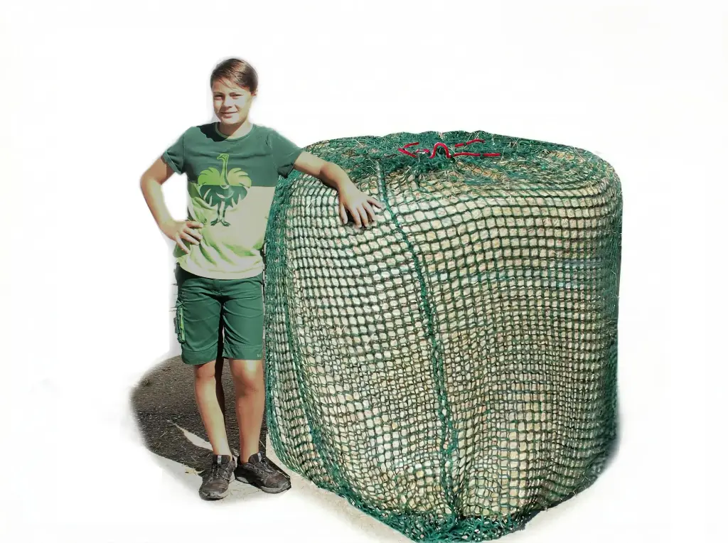 35mm L Profi-Rundballenheunetz Titan - doppelt vernäht - 6mm Gewebe 170cmØx160cm/h - bis160cm Rundballen