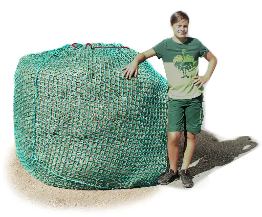 60mm L Profi-Rundballenheunetz Titan - doppelt vernäht - 6mm Gewebe - 170cmØx160cm/h - 150cm Rundballen