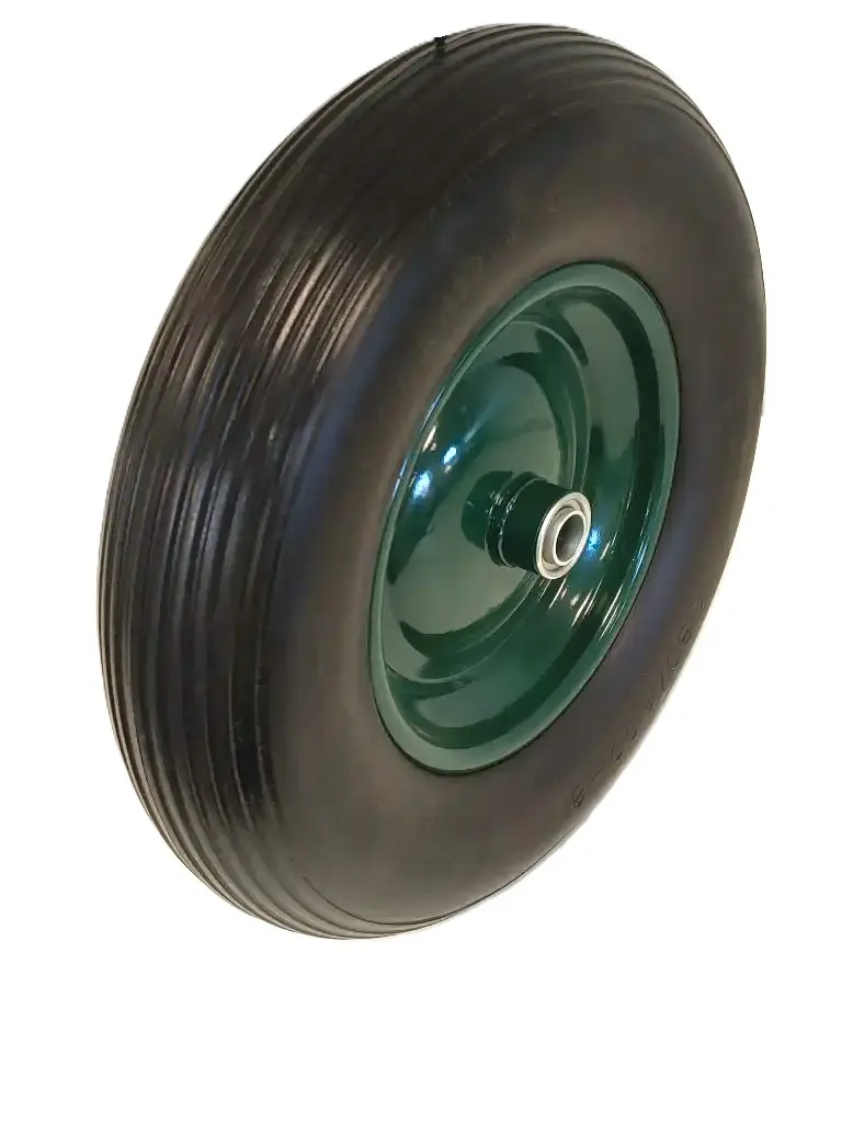 Schubkarrenrad PU (Polyurethan) 400/100/20mm mit 2x Kugellager und Metallfelge