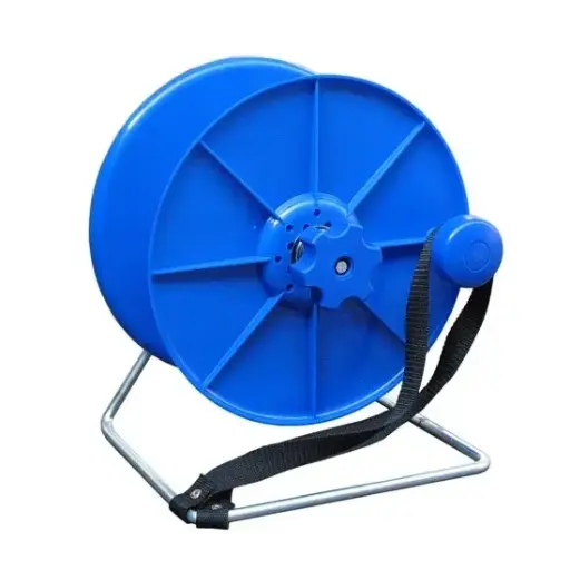 Haspel mit Sperre und Bremse "blau" aus stabiler Kunststoff dm 35cm