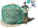 45mm Öko-Tex XXL Profi-Rundballenheunetz Titan-EU-Ökotex - eXtraStark 6mm Gewebe - eXtraGroß 200cmØx180cm/h - bis190cm Rundballen (Made in EU-Ökotex)