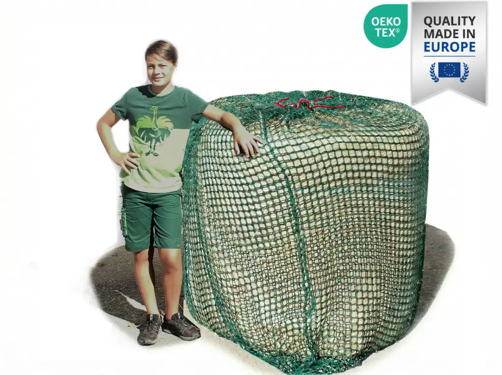 35mm L-Öko-Tex-Profi-Rundballenheunetz Titan-EU-Ökotex - 6mm Gewebe 170cmØx160cm/h - bis160cm Rundballen (Made in EU-Ökotex)