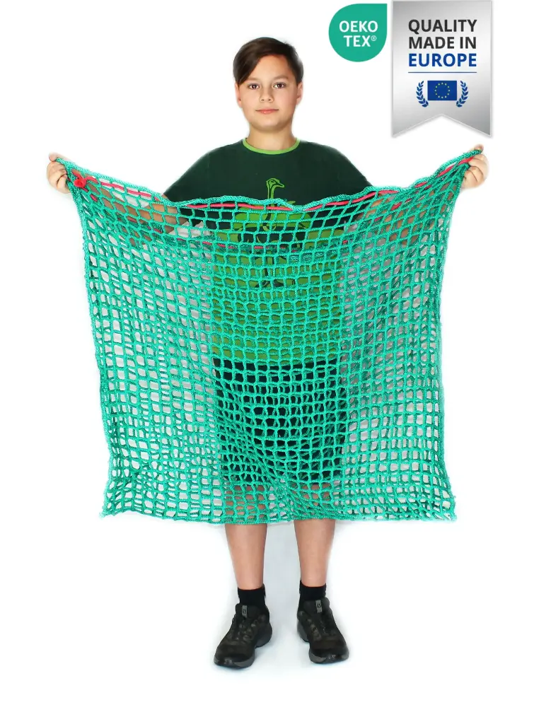 Heunetz Box 35mm Öko-Tex 10kg Heu "100x90cm" Titan-Ökotex 35mm Maschenweite - 6mm Gewebe (Made in EU)