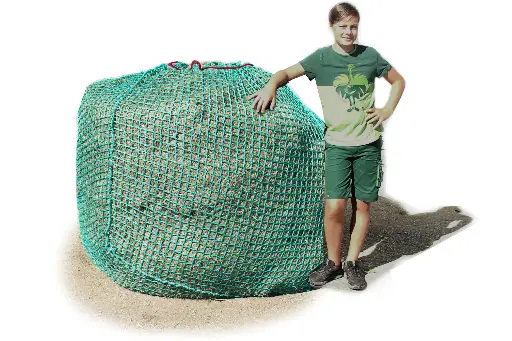 ABVERKAUF-45mm L Profi-Rundballenheunetz Titan - einfach vernäht - 6mm Gewebe - 170cmØx160cm/h - bis160cm Rundballen
